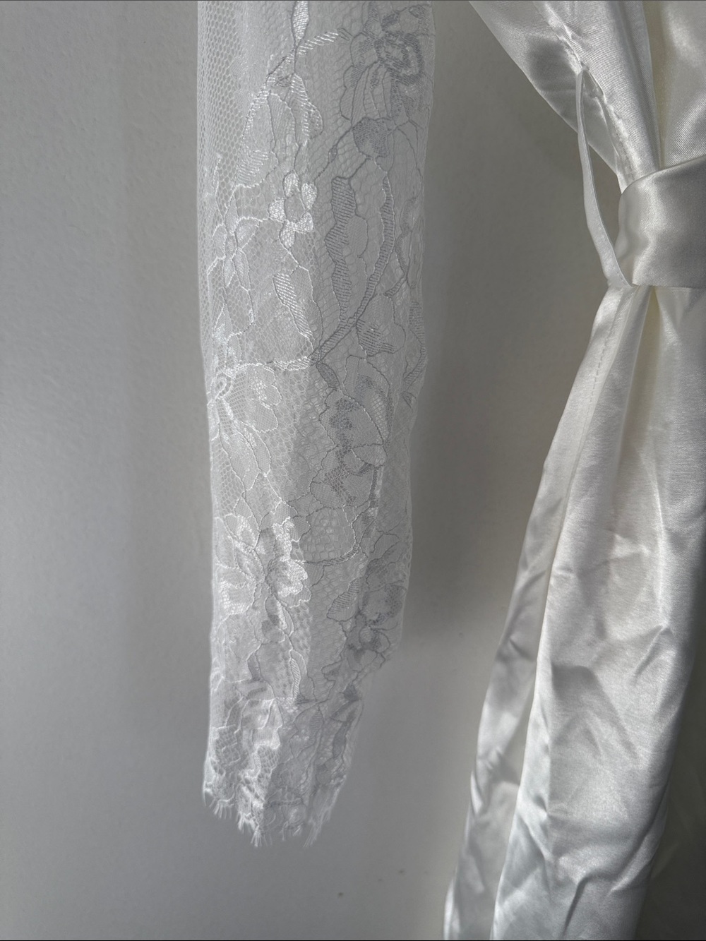 Bride Satin & Lace Robe with Gold Script - Picture 3 of 4